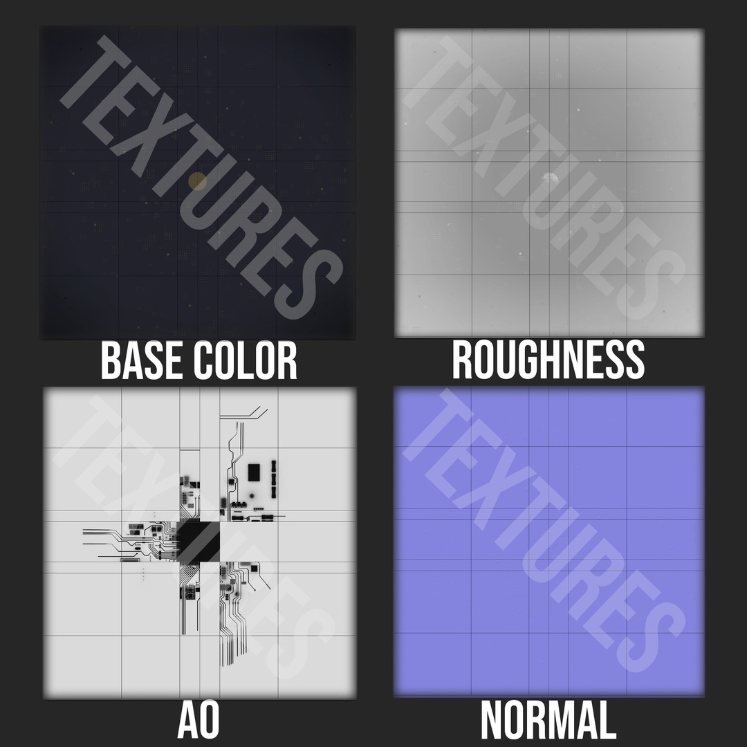 CPU Concept Chip Core 3D Model – High-Quality Animated Asset, Blender, FBX