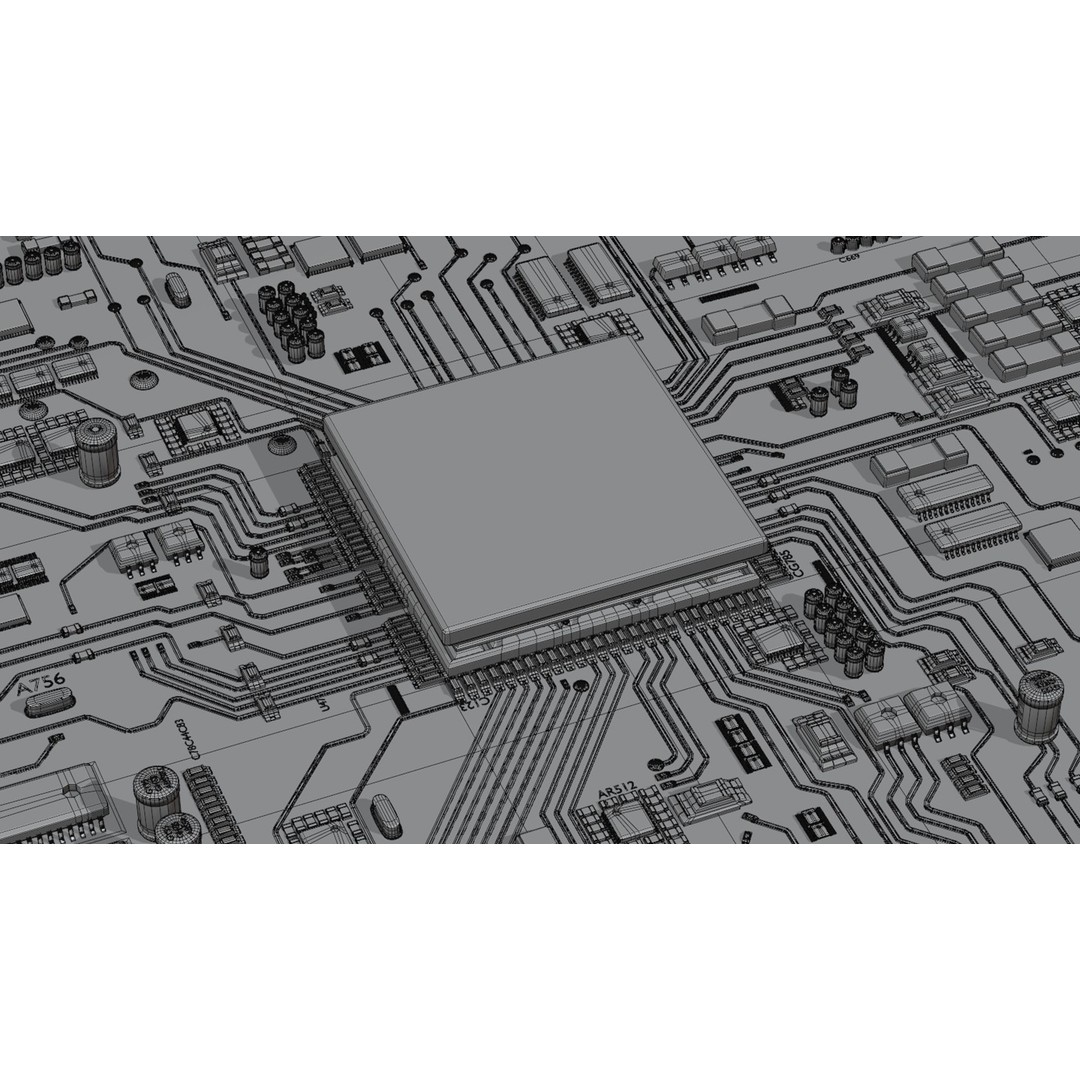 CPU Concept Chip Core 3D Model – High-Quality Animated Asset, Blender, FBX - View 12
