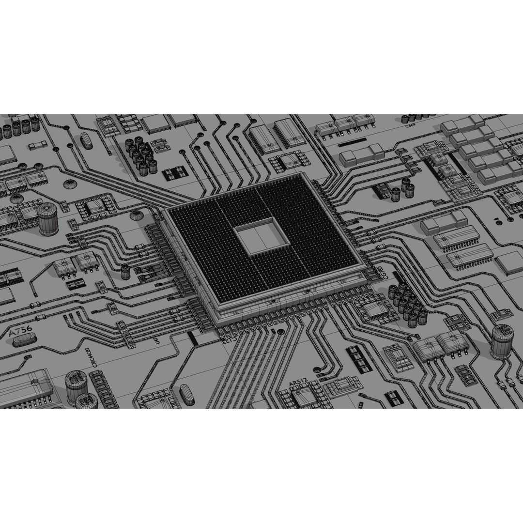 CPU Concept Chip Core 3D Model – High-Quality Animated Asset, Blender, FBX - View 15