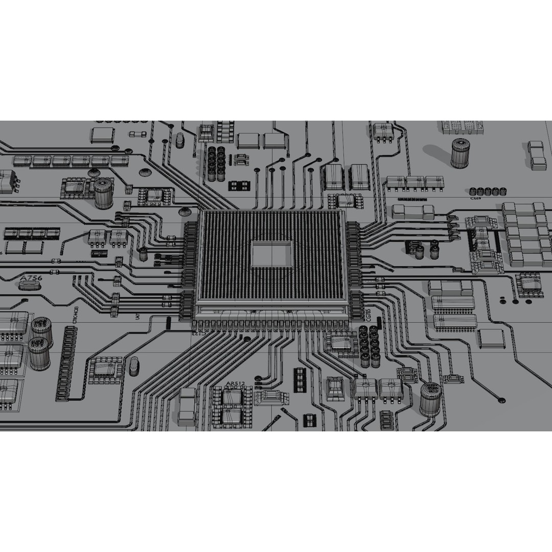 CPU Concept Chip Core 3D Model – High-Quality Animated Asset, Blender, FBX - View 16
