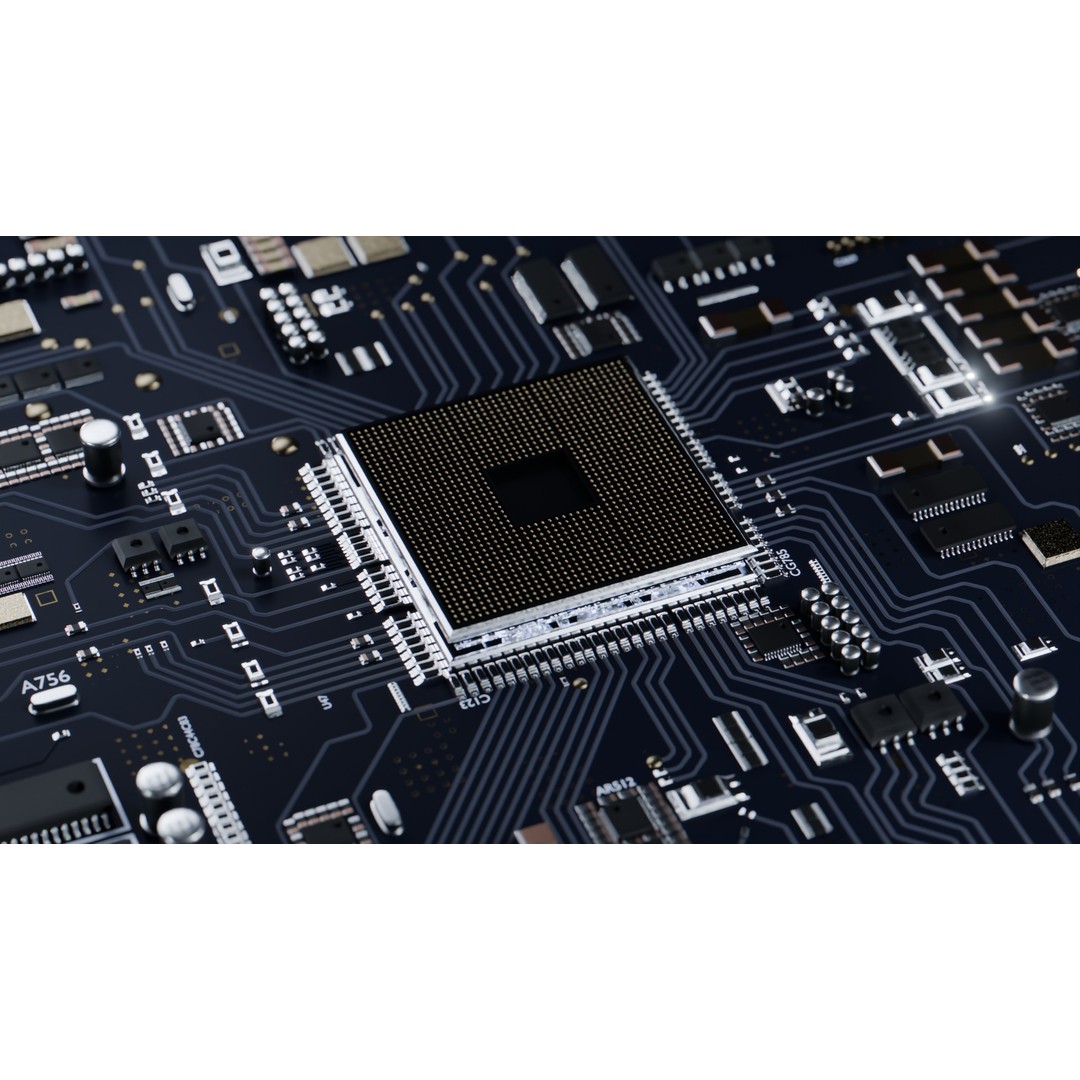 CPU Concept Chip Core 3D Model – High-Quality Animated Asset, Blender, FBX - View 7