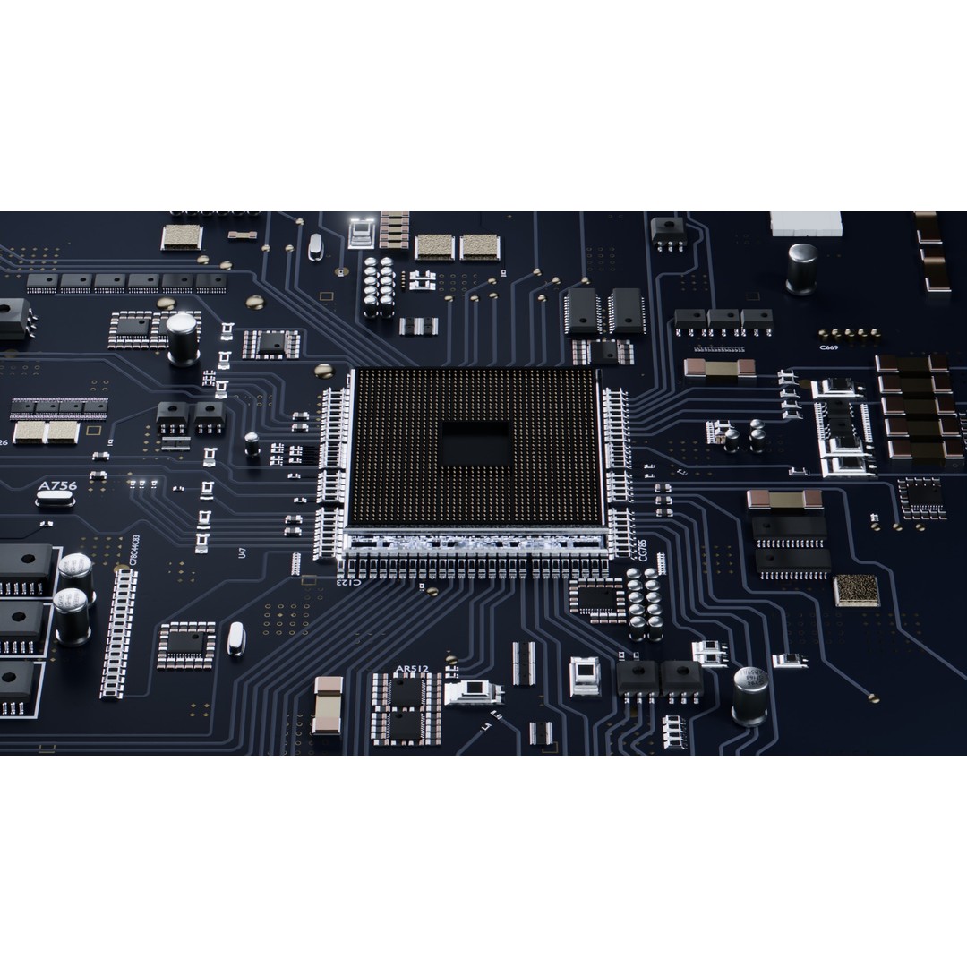 CPU Concept Chip Core 3D Model – High-Quality Animated Asset, Blender, FBX - View 8
