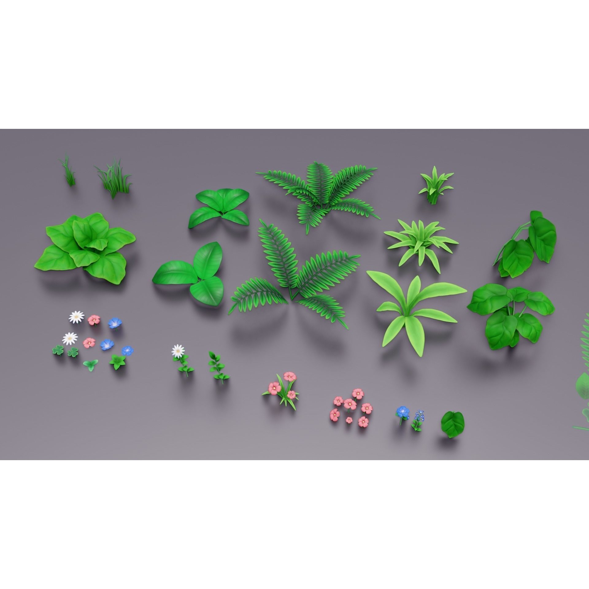Stylized Plants - Low-Poly Game-Ready 3D Model - View 10