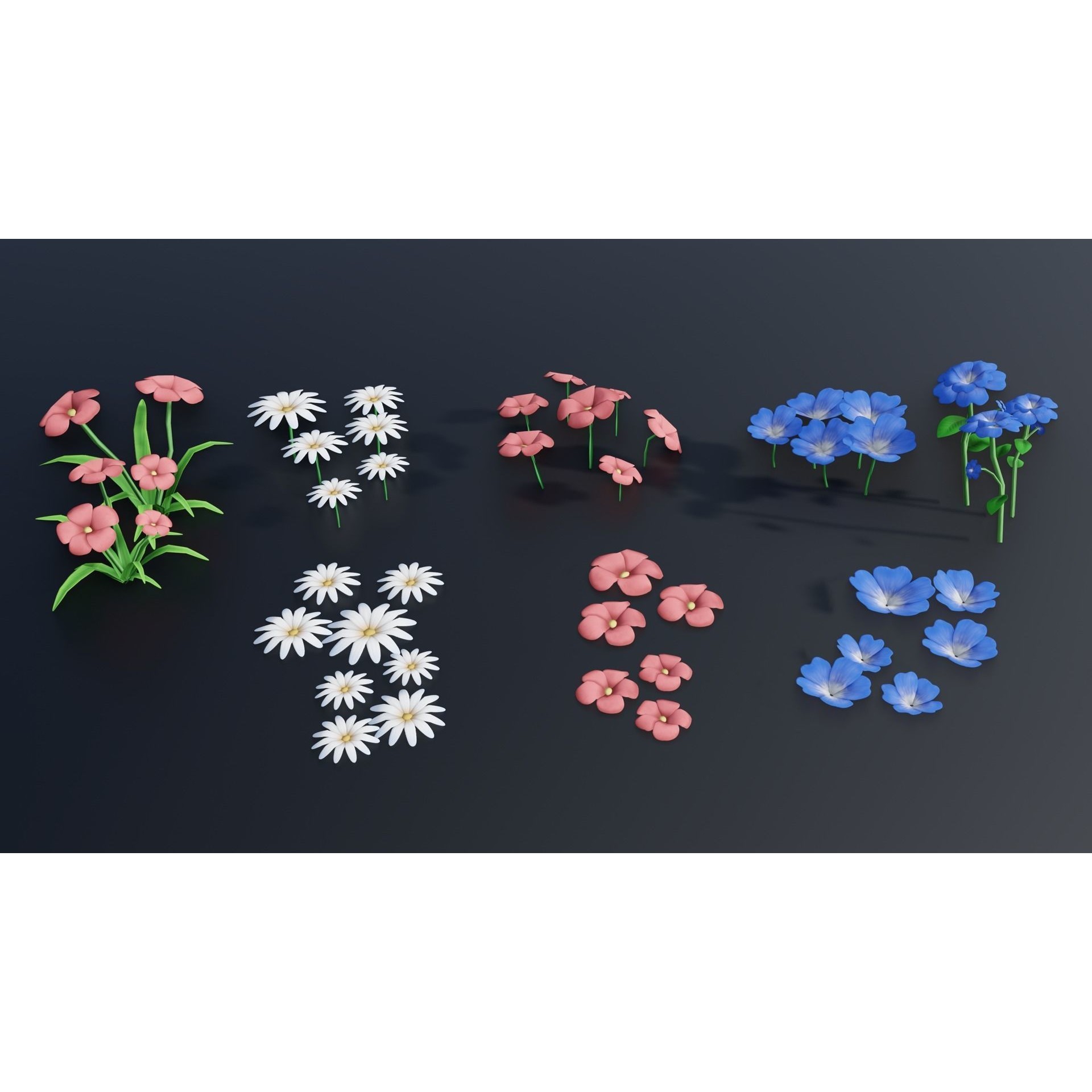 Stylized Plants - Low-Poly Game-Ready 3D Model - View 14