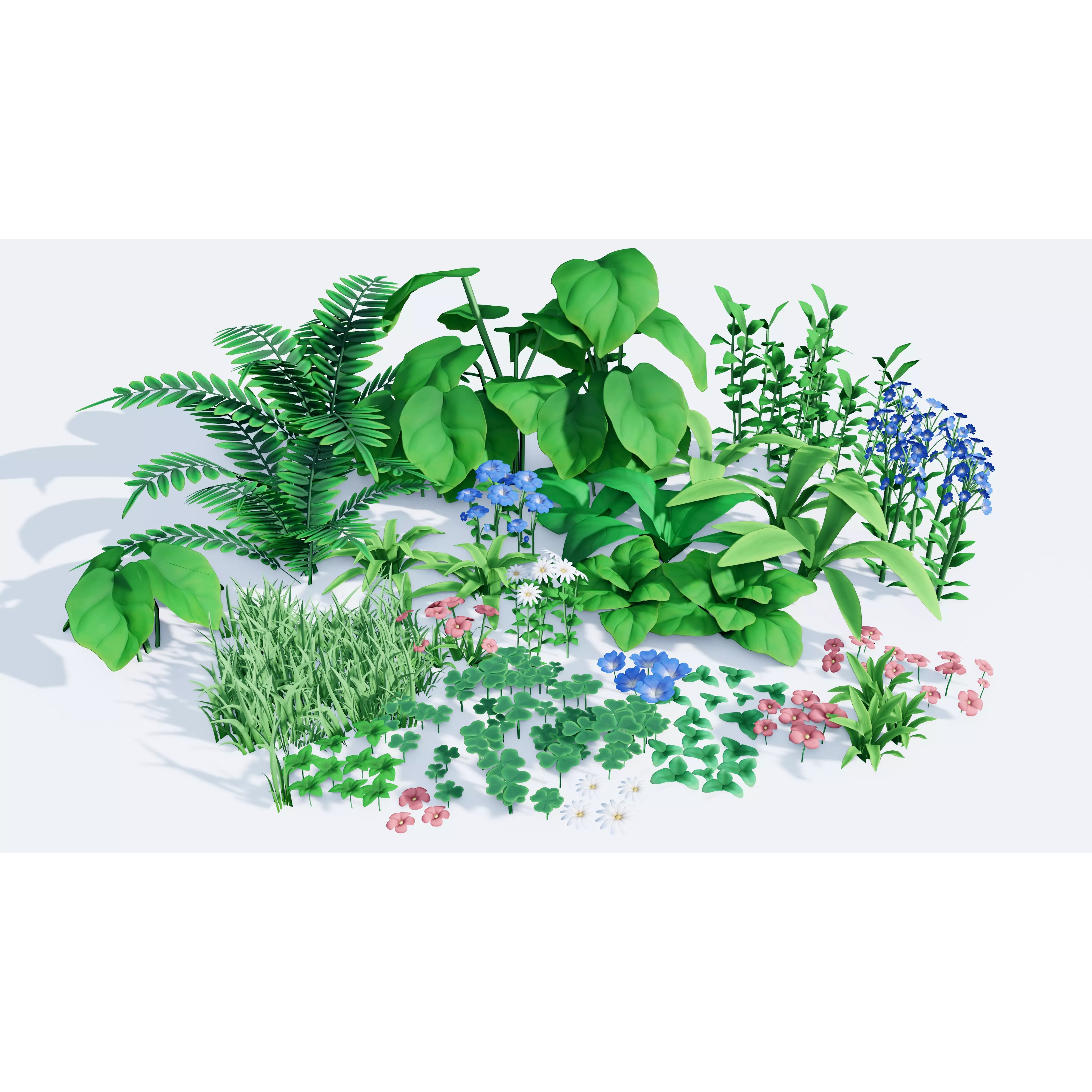 Stylized Plants - Low-Poly Game-Ready 3D Model - View 2