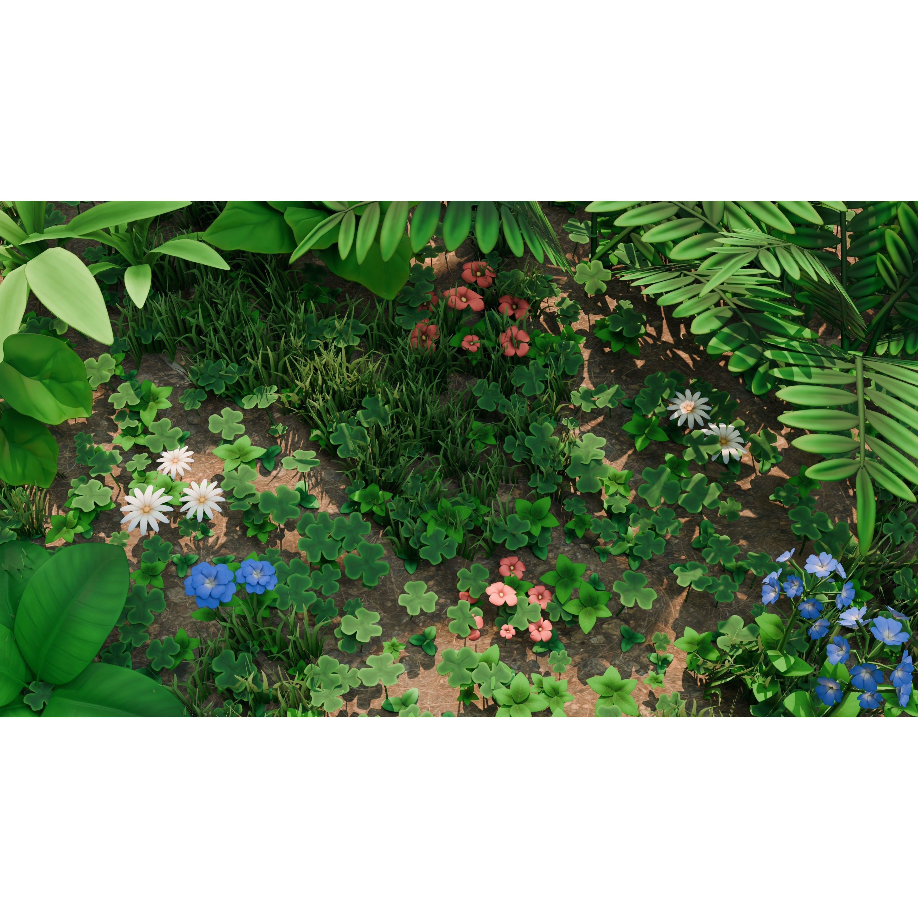 Stylized Plants - Low-Poly Game-Ready 3D Model - View 3
