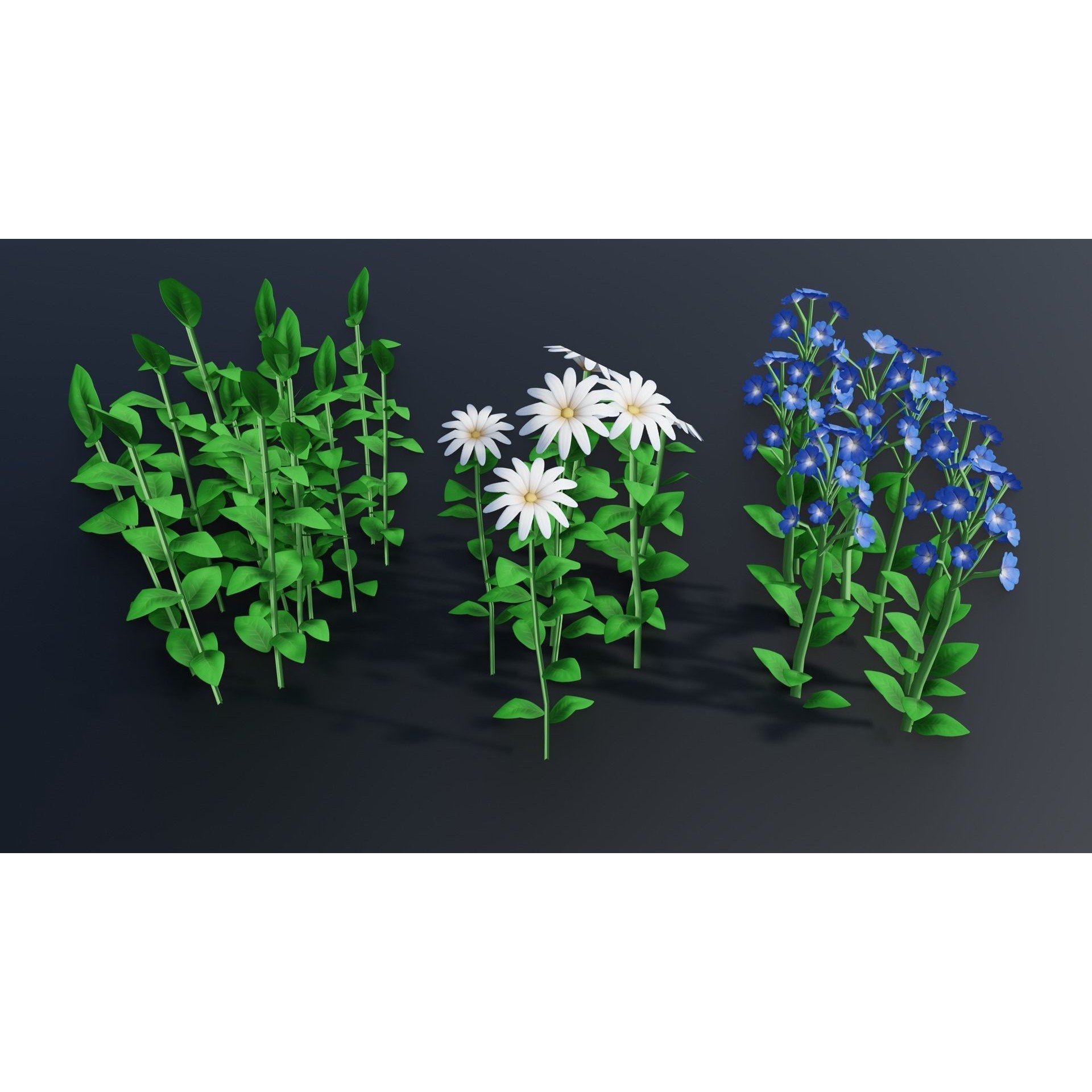 Stylized Plants - Low-Poly Game-Ready 3D Model - View 5