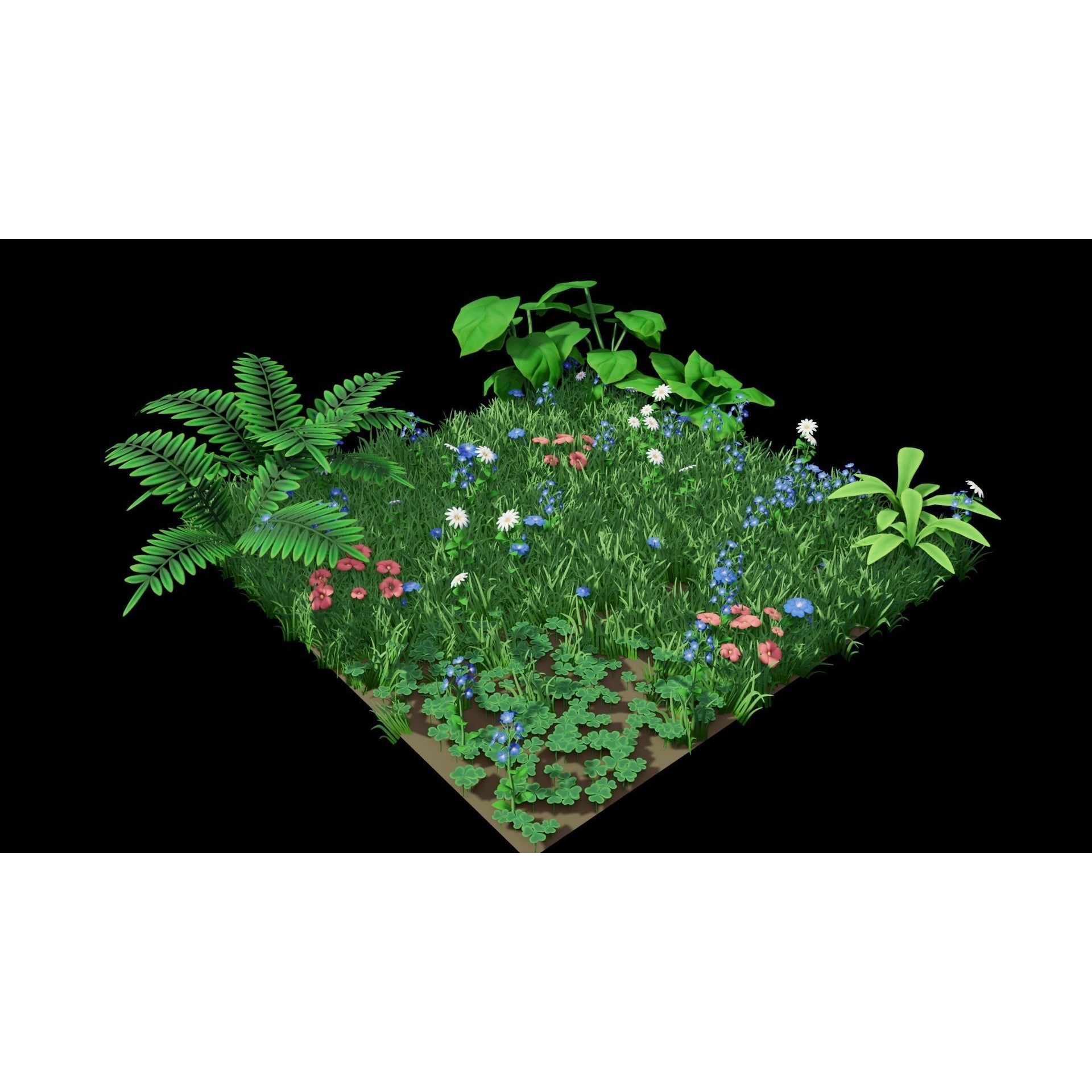 Stylized Plants - Low-Poly Game-Ready 3D Model - View 9
