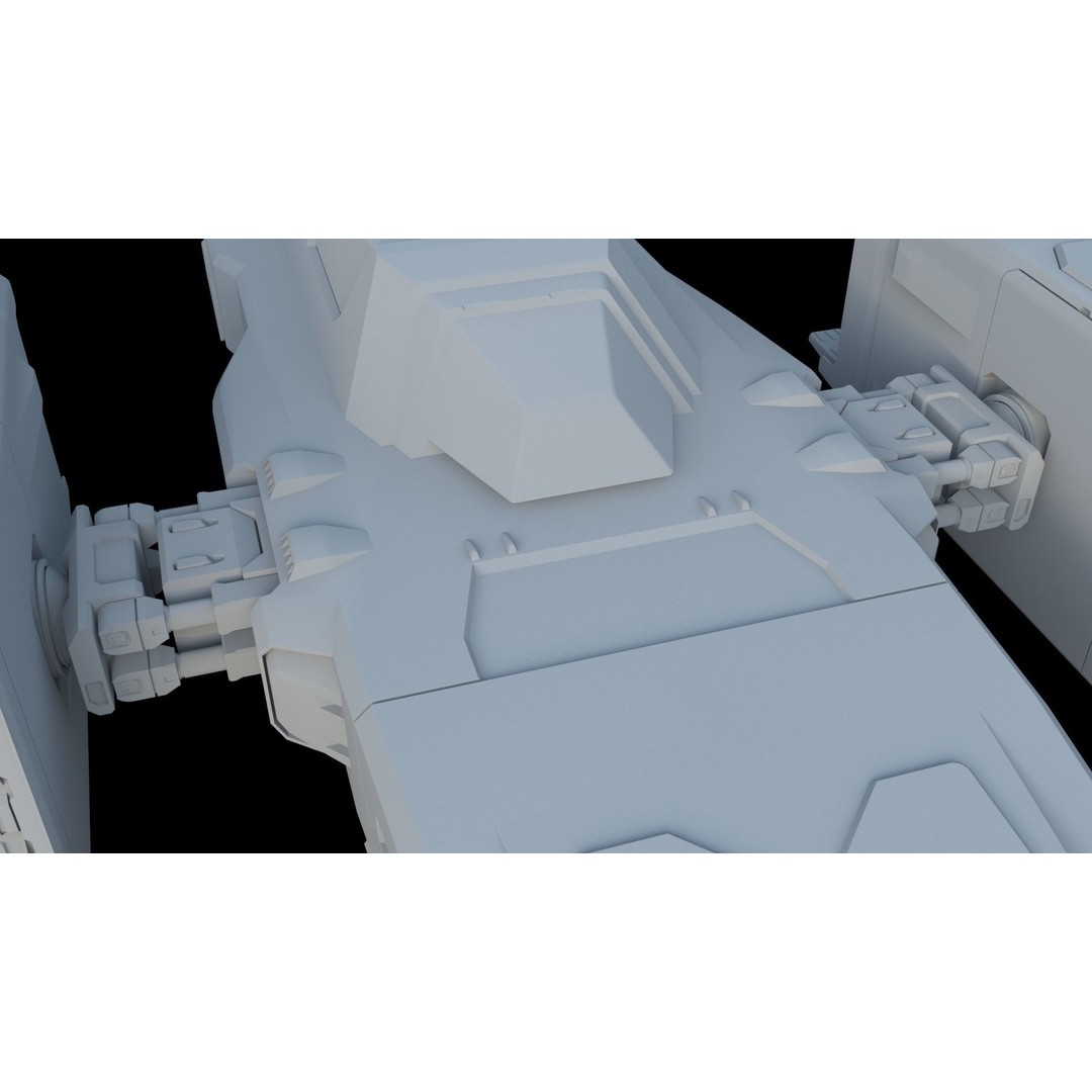 Sci-Fi Cargo Ship 3D Model – Futuristic Space Transport, FBX & OBJ - View 17