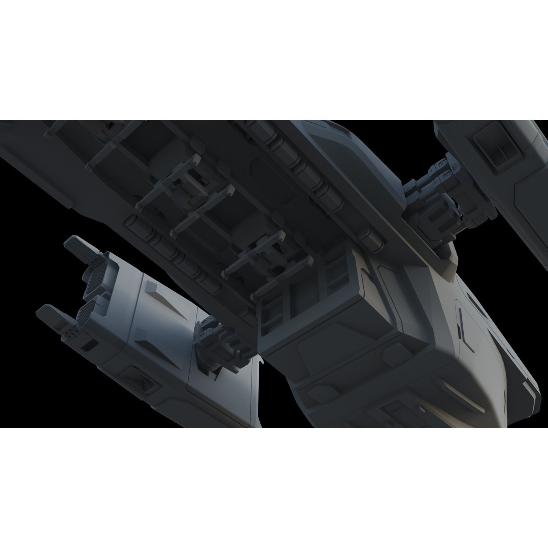 Sci-Fi Cargo Ship 3D Model – Futuristic Space Transport, FBX & OBJ - View 18