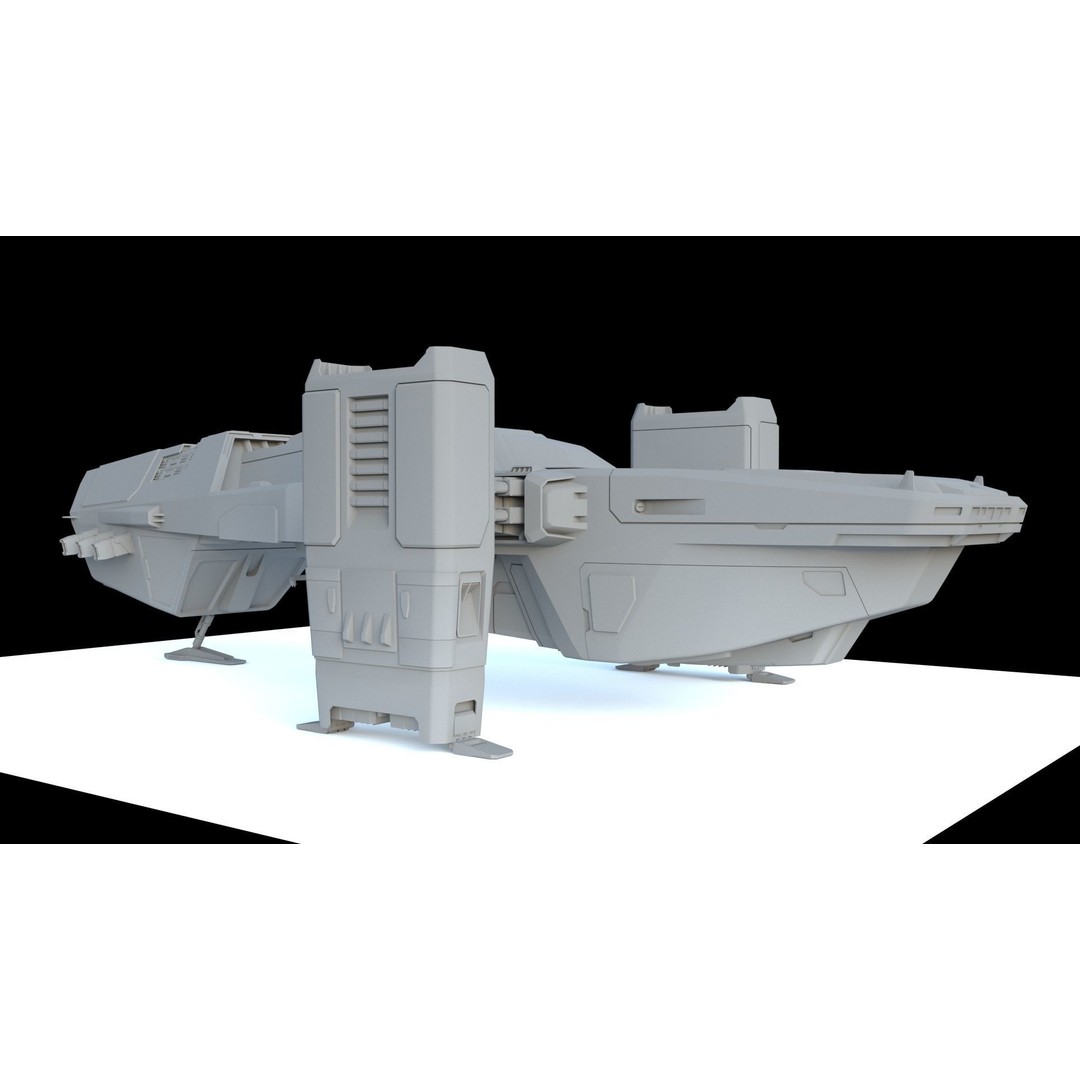 Sci-Fi Cargo Ship 3D Model – Futuristic Space Transport, FBX & OBJ - View 19