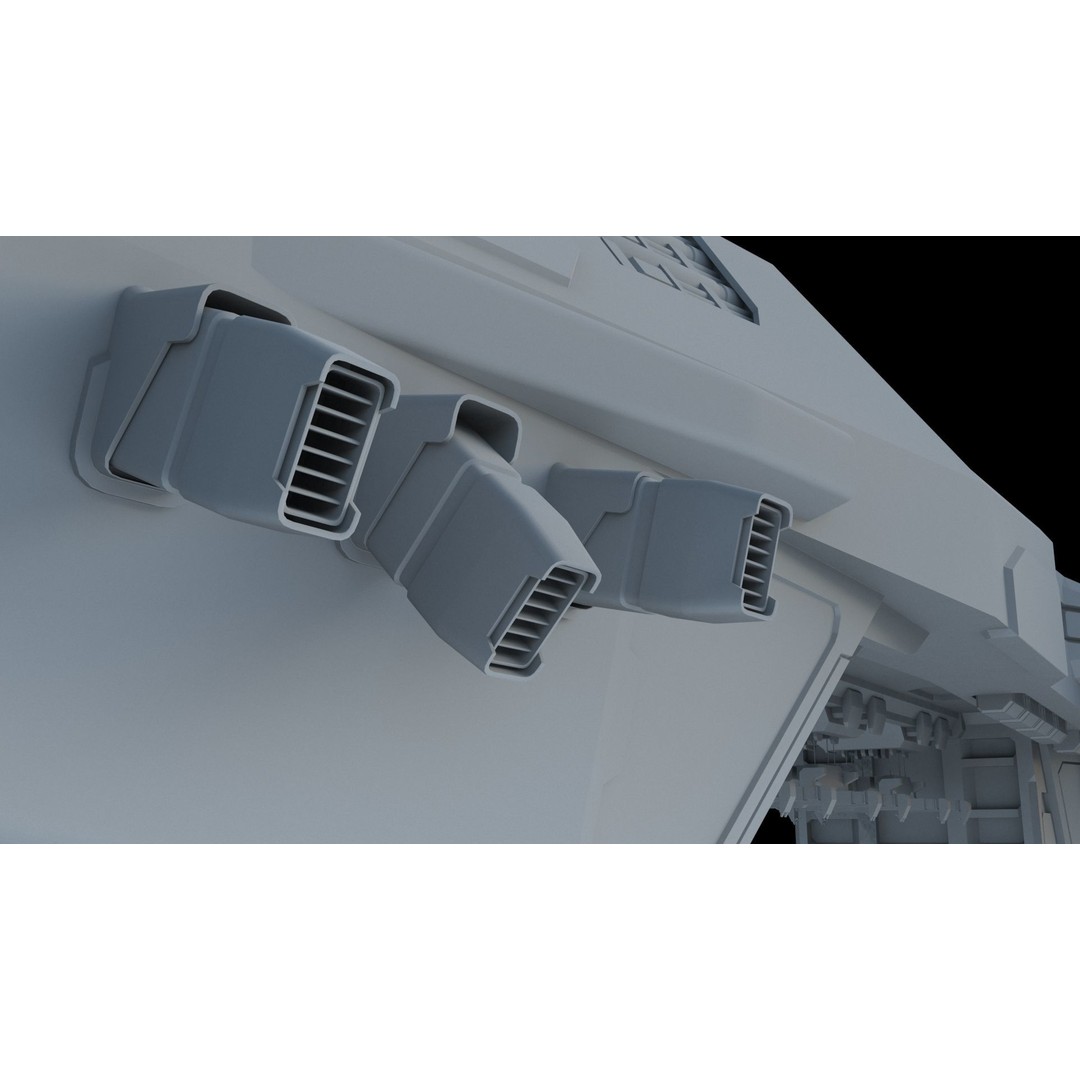 Sci-Fi Cargo Ship 3D Model – Futuristic Space Transport, FBX & OBJ - View 21