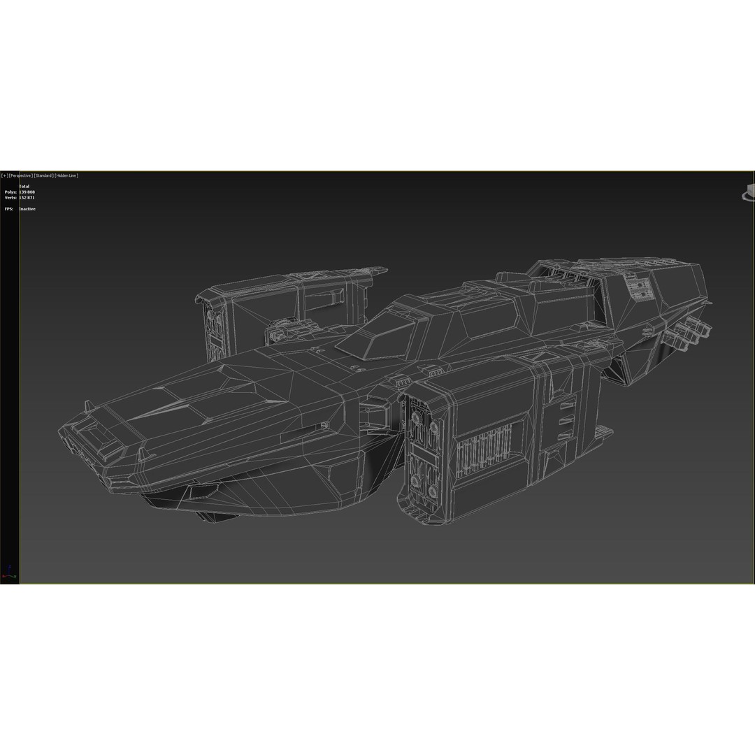 Sci-Fi Cargo Ship 3D Model – Futuristic Space Transport, FBX & OBJ - View 22