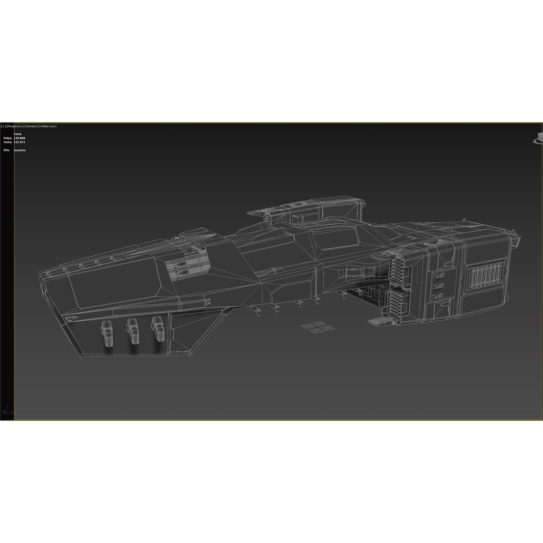 Sci-Fi Cargo Ship 3D Model – Futuristic Space Transport, FBX & OBJ - View 23