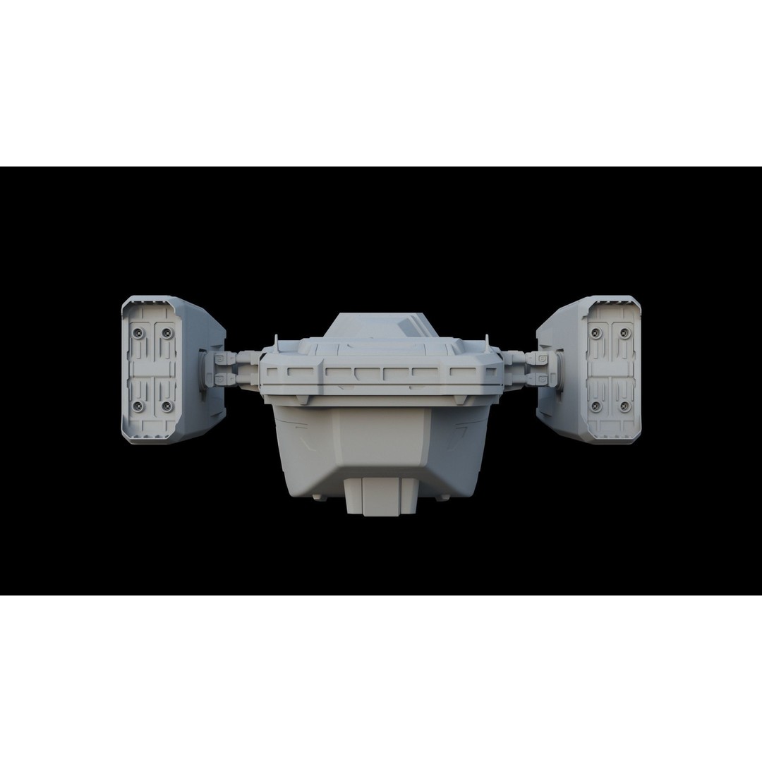 Sci-Fi Cargo Ship 3D Model – Futuristic Space Transport, FBX & OBJ - View 5