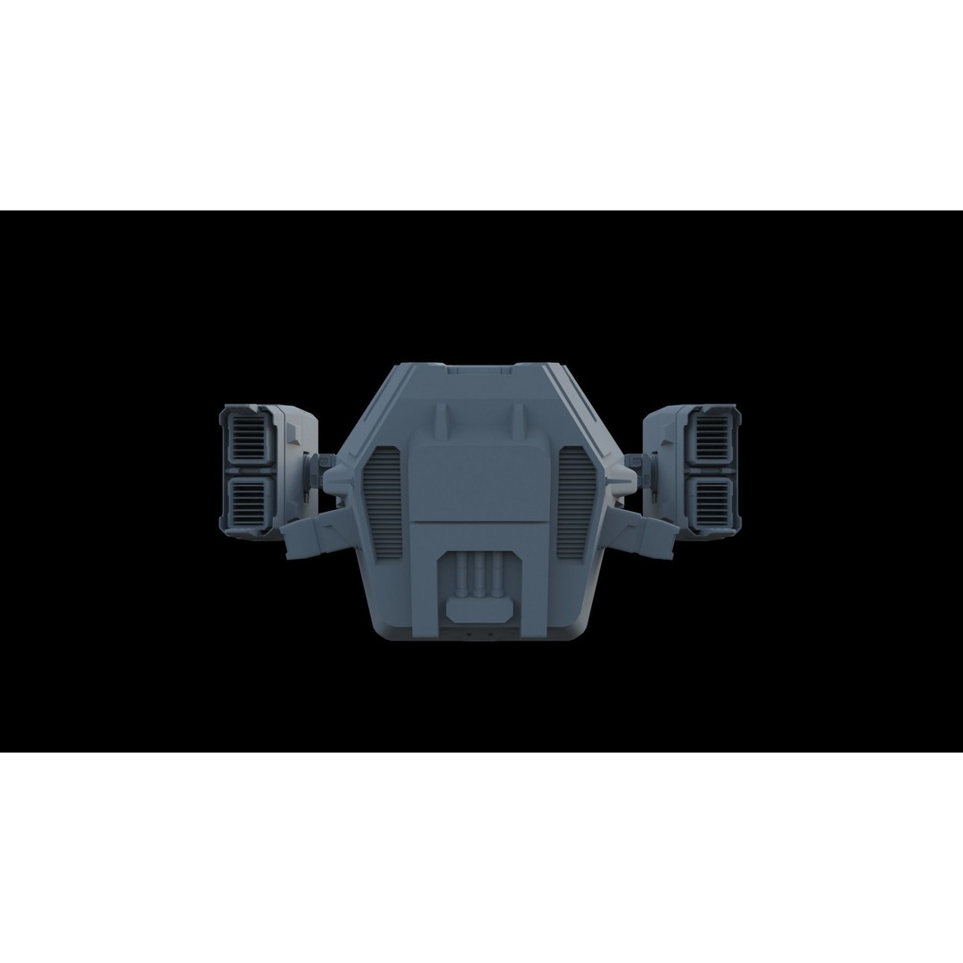 Sci-Fi Cargo Ship 3D Model – Futuristic Space Transport, FBX & OBJ - View 6
