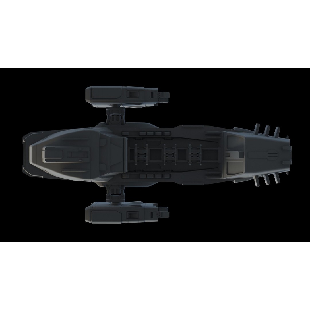 Sci-Fi Cargo Ship 3D Model – Futuristic Space Transport, FBX & OBJ - View 8