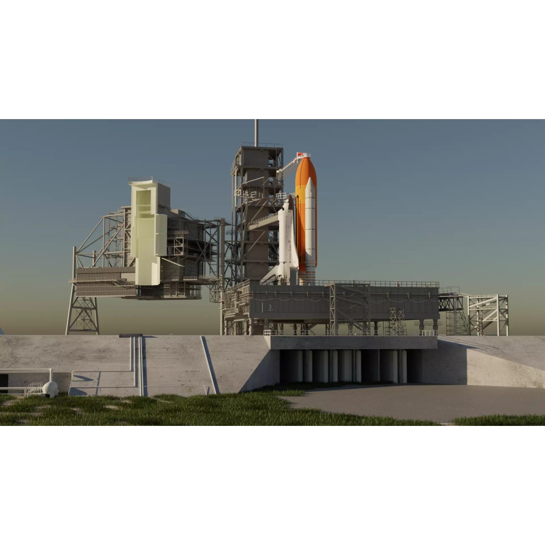 Kennedy Space Center Launch Complex 39-A 3D Model – Low Poly Game Asset, FBX - View 2
