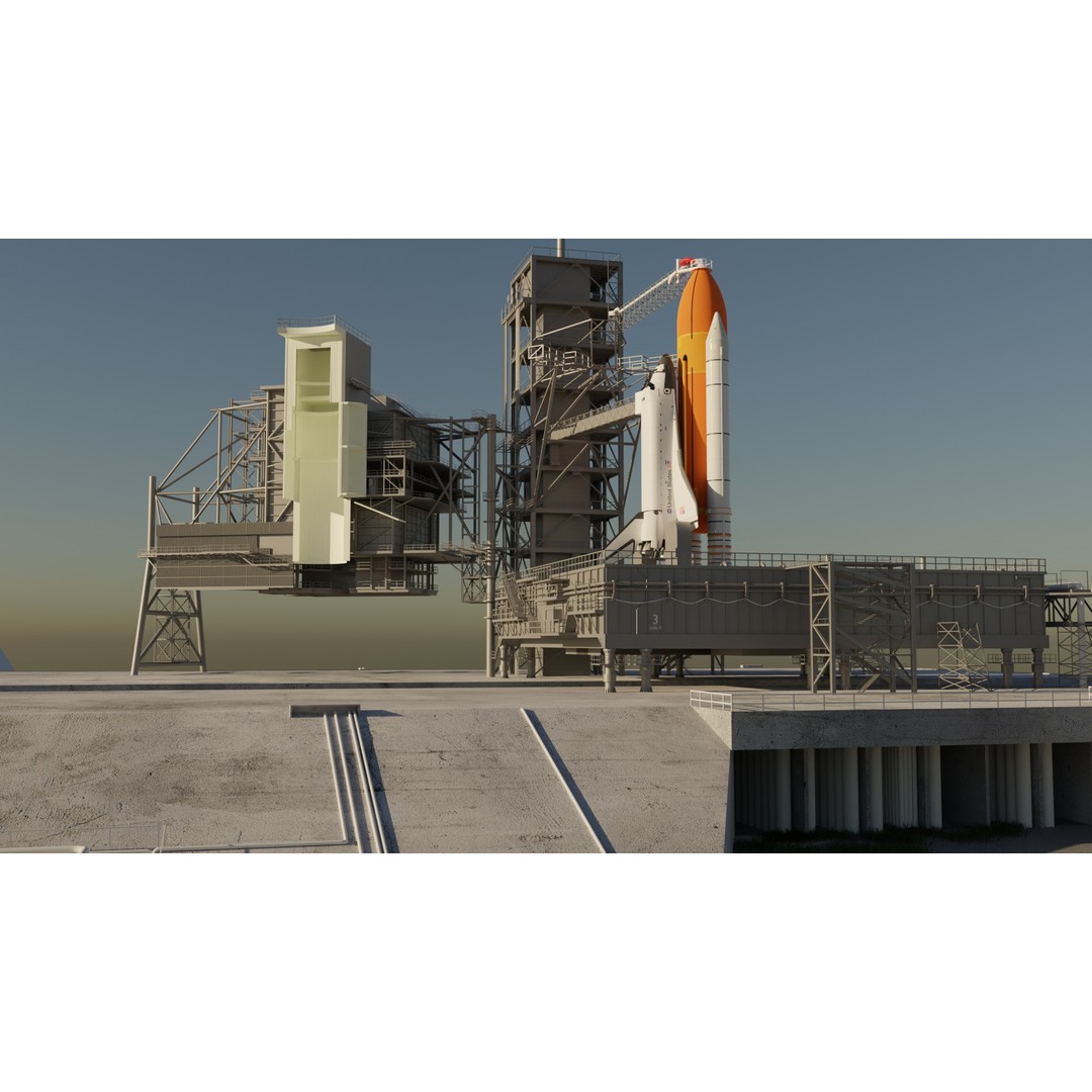 Kennedy Space Center Launch Complex 39-A 3D Model – Low Poly Game Asset, FBX - View 4
