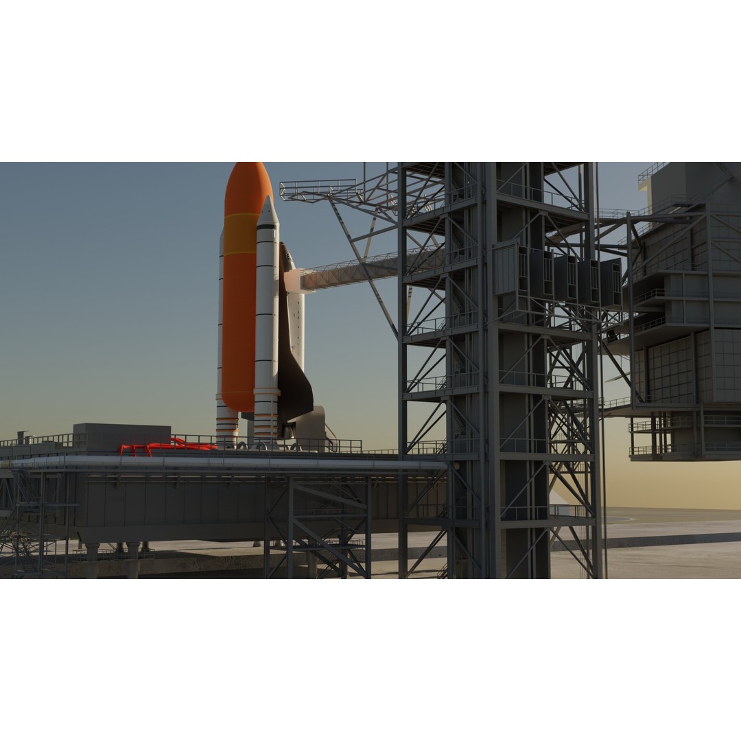 Kennedy Space Center Launch Complex 39-A 3D Model – Low Poly Game Asset, FBX - View 6