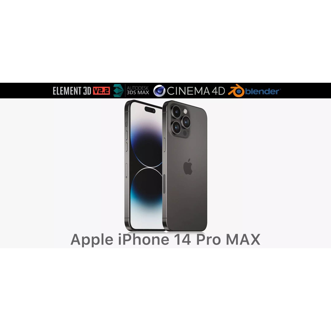Apple iPhone 14 Pro MAX 3D Model – Realistic PBR Asset, OBJ, FBX, Blender - View 2