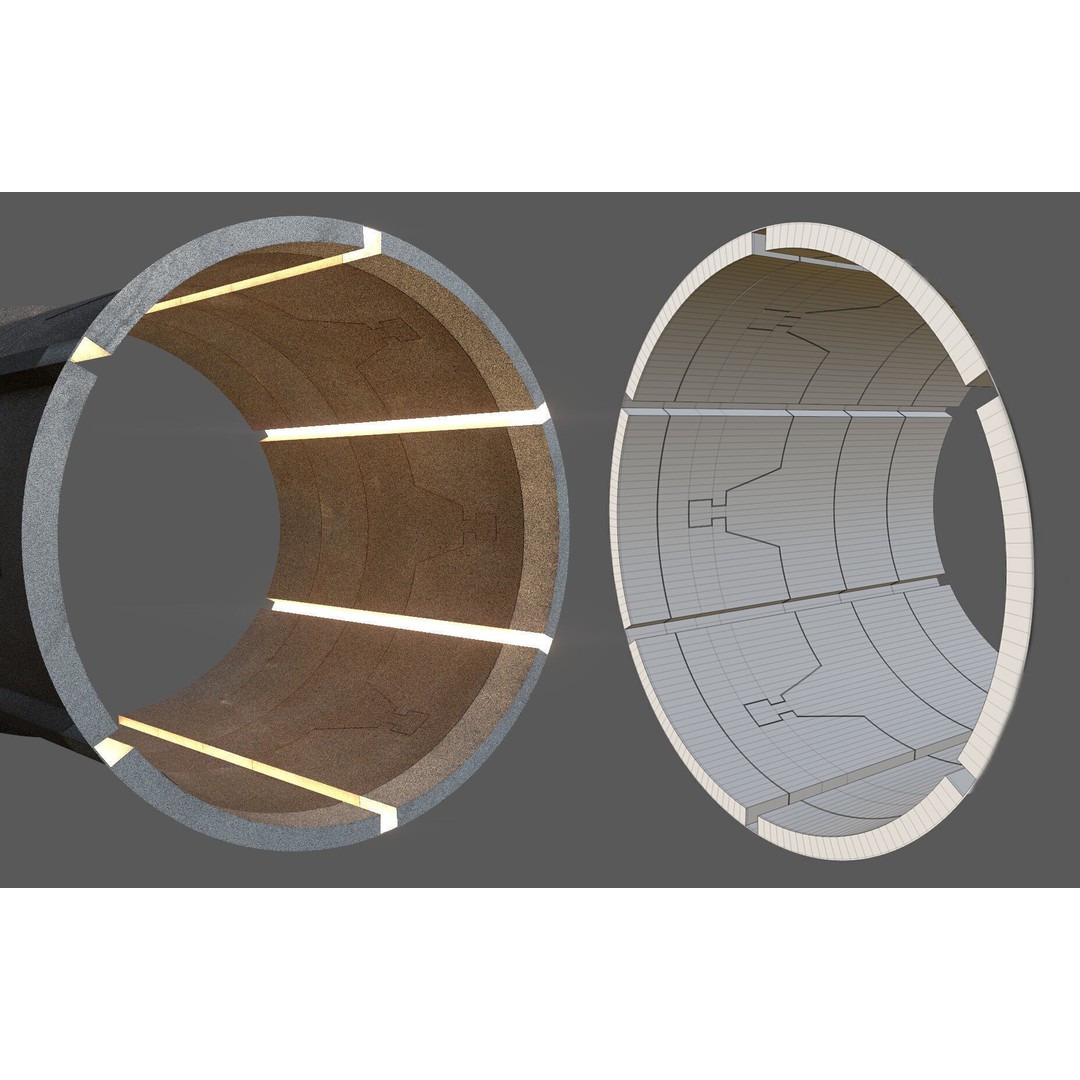 Naboo Theed Core 3D Model – Low Poly Sci-Fi Asset, FBX, PBR