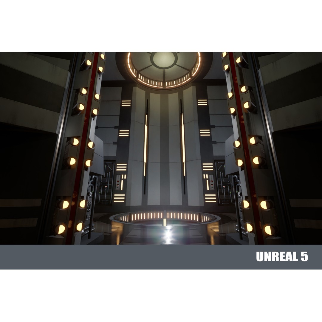 Naboo Theed Core 3D Model – Low Poly Sci-Fi Asset, FBX, PBR - View 4