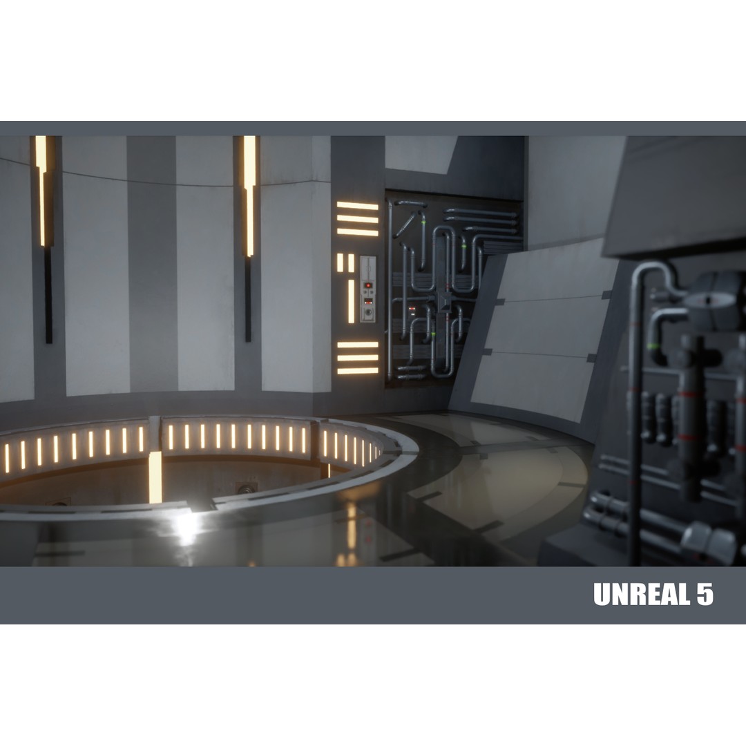 Naboo Theed Core 3D Model – Low Poly Sci-Fi Asset, FBX, PBR - View 6