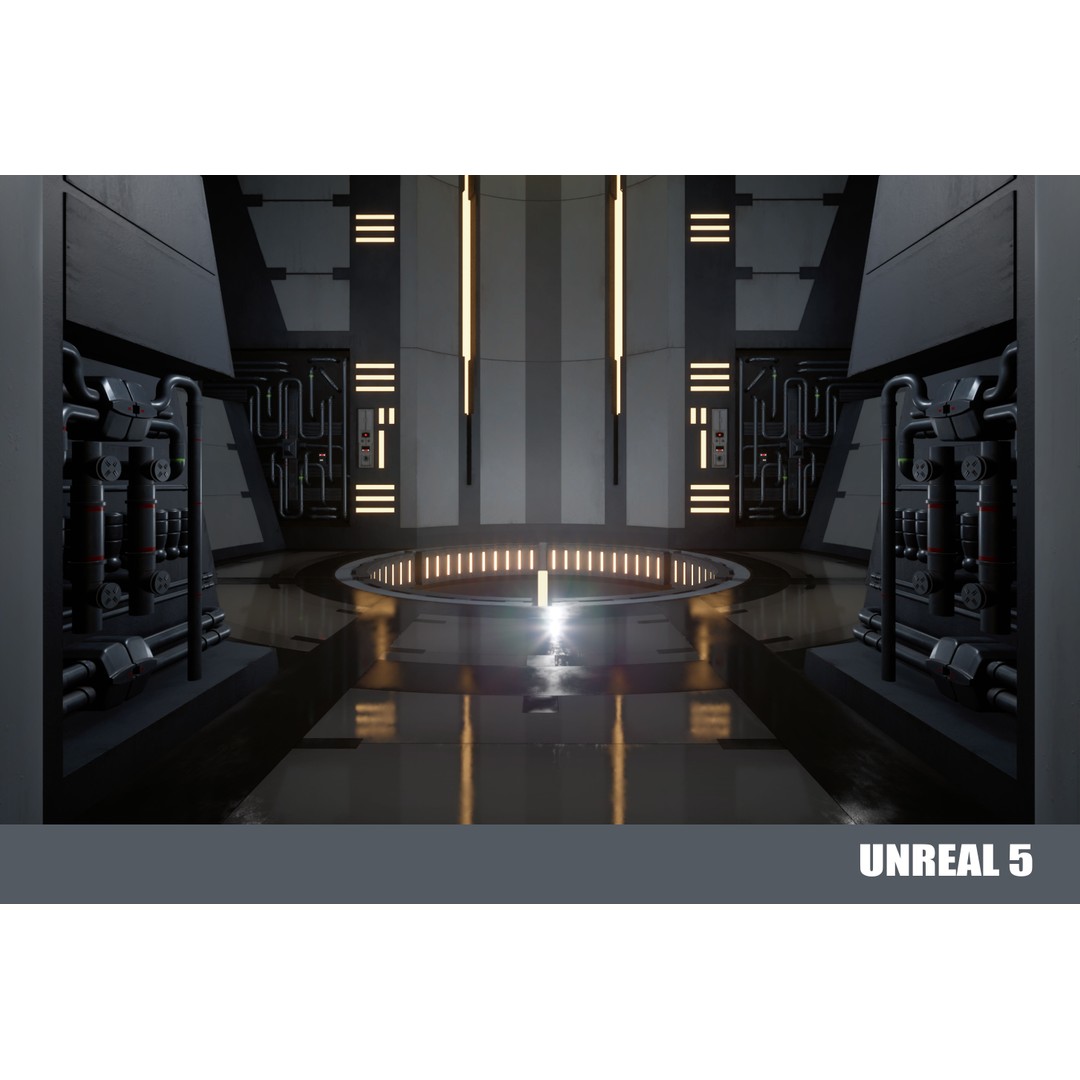 Naboo Theed Core 3D Model – Low Poly Sci-Fi Asset, FBX, PBR - View 7