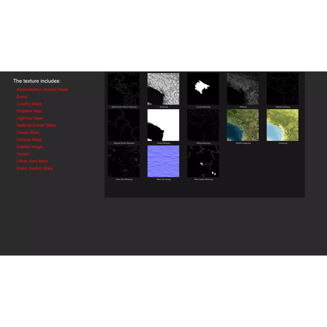 Montenegro Map 3D Model – Realistic Satellite Terrain, FBX/OBJ