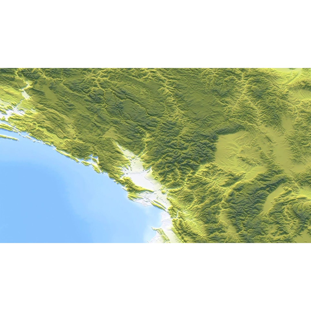 Montenegro Map 3D Model – Realistic Satellite Terrain, FBX/OBJ - View 10