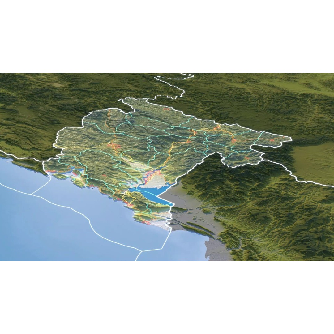 Montenegro Map 3D Model – Realistic Satellite Terrain, FBX/OBJ - View 11