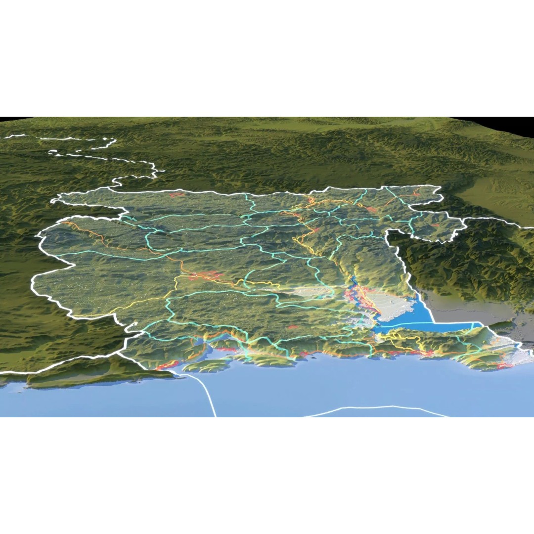 Montenegro Map 3D Model – Realistic Satellite Terrain, FBX/OBJ - View 12