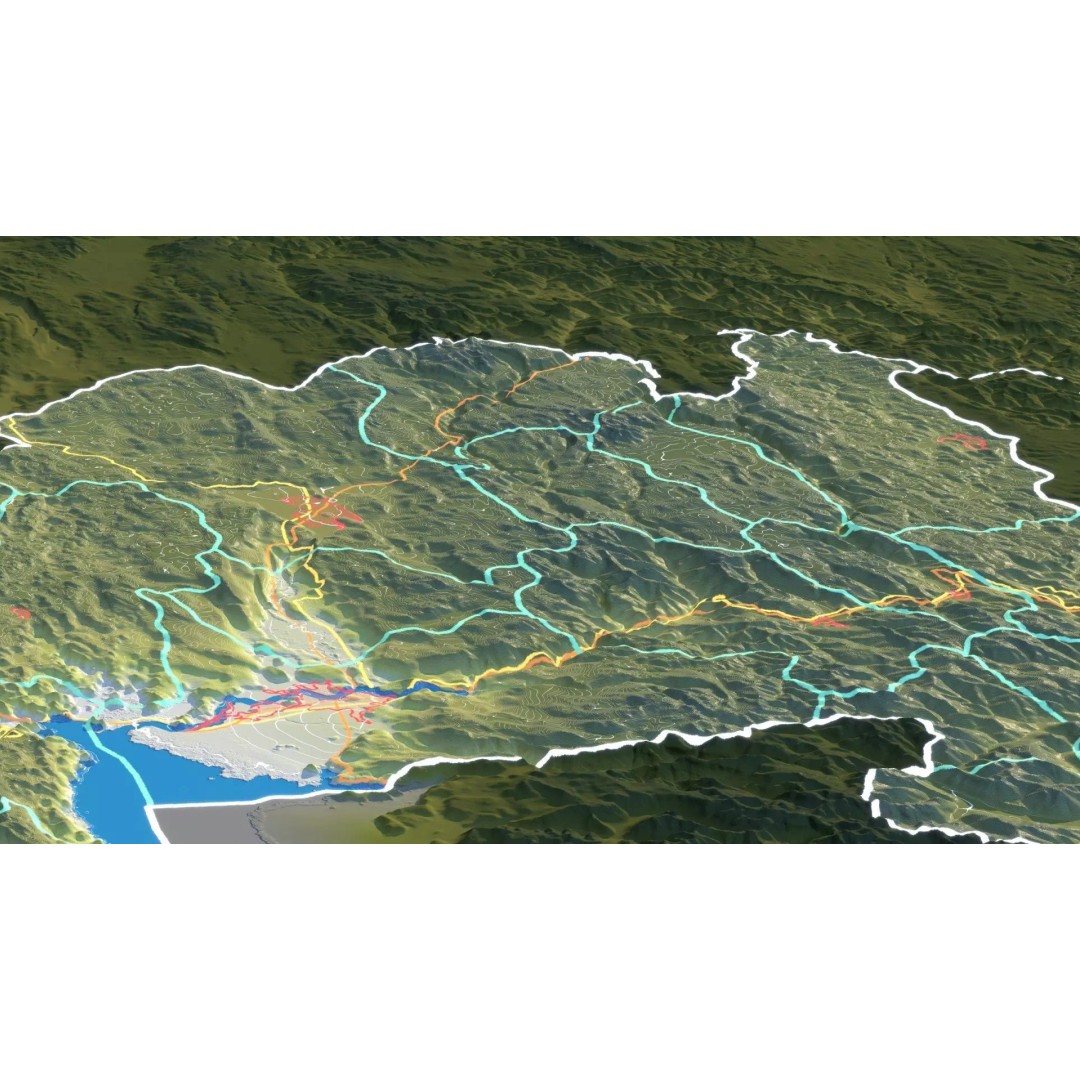 Montenegro Map 3D Model – Realistic Satellite Terrain, FBX/OBJ - View 13