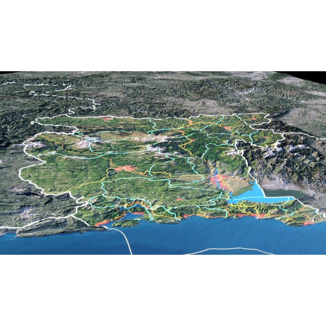 Montenegro Map 3D Model – Realistic Satellite Terrain, FBX/OBJ - View 5