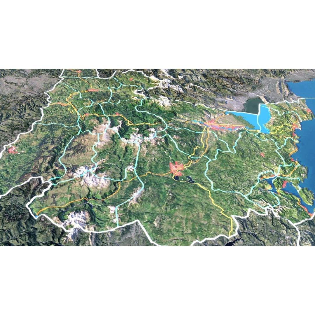 Montenegro Map 3D Model – Realistic Satellite Terrain, FBX/OBJ - View 7