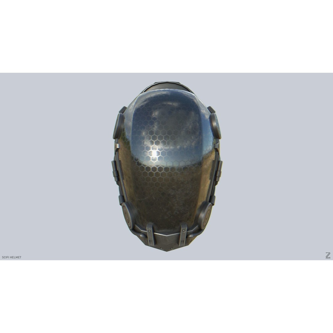 Sci-Fi Helmet 3D Model – Low Poly Futuristic Armor, FBX, OBJ - View 6