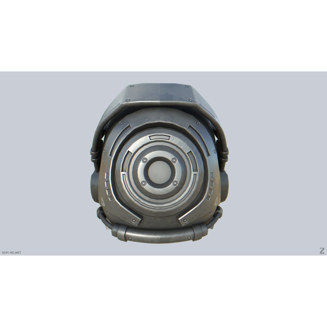 Sci-Fi Helmet 3D Model – Low Poly Futuristic Armor, FBX, OBJ - View 9