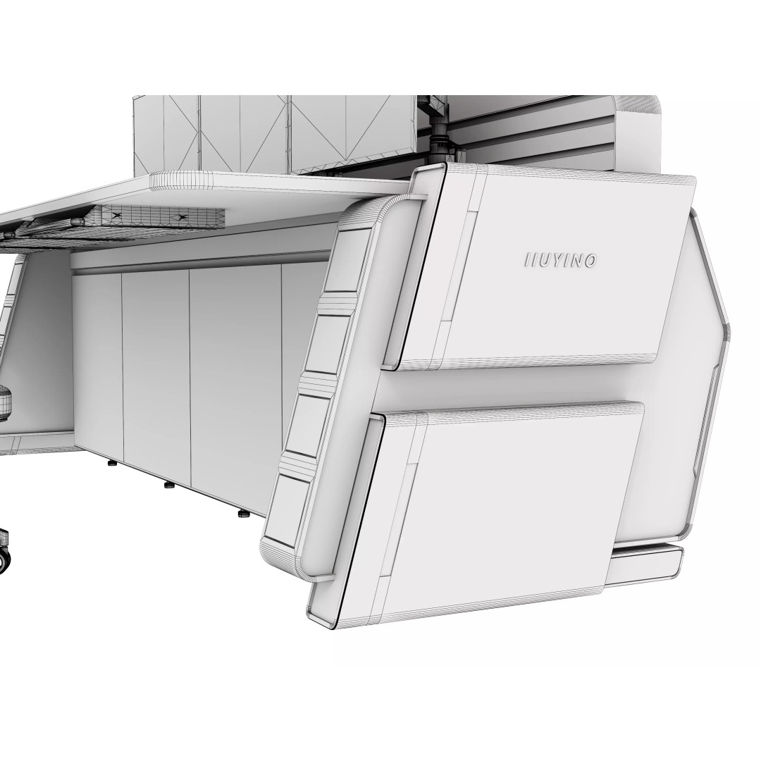 Control Room Desk 3D Model – Game-Ready Interior Furniture, FBX, OBJ