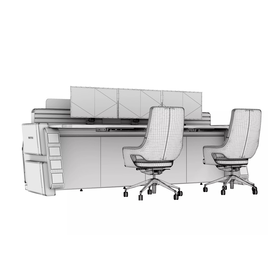 Control Room Desk 3D Model – Game-Ready Interior Furniture, FBX, OBJ - View 18