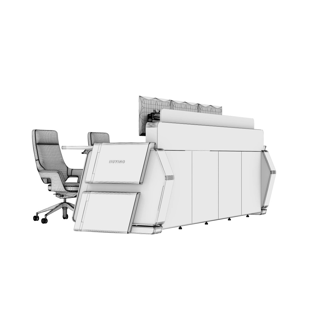 Control Room Desk 3D Model – Game-Ready Interior Furniture, FBX, OBJ - View 20