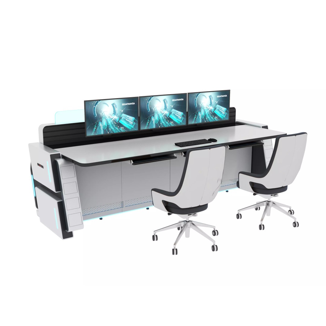 Control Room Desk 3D Model – Game-Ready Interior Furniture, FBX, OBJ - View 4