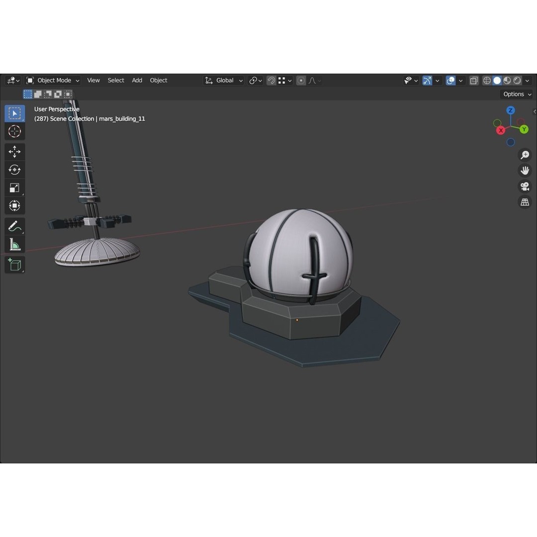 Stylized Space Buildings 3D Model – Low Poly Game Asset, FBX, OBJ - View 17