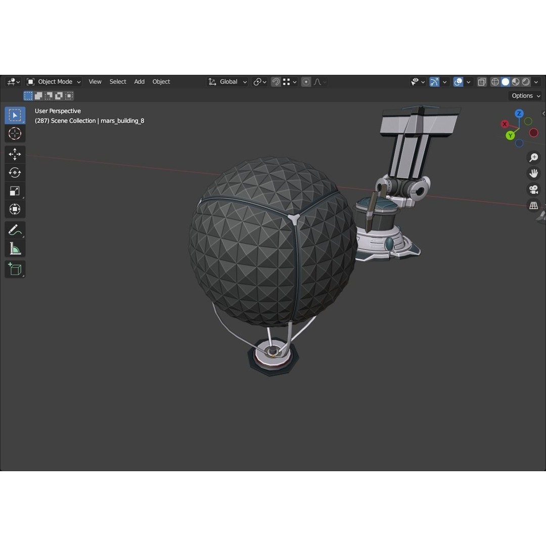 Stylized Space Buildings 3D Model – Low Poly Game Asset, FBX, OBJ - View 18