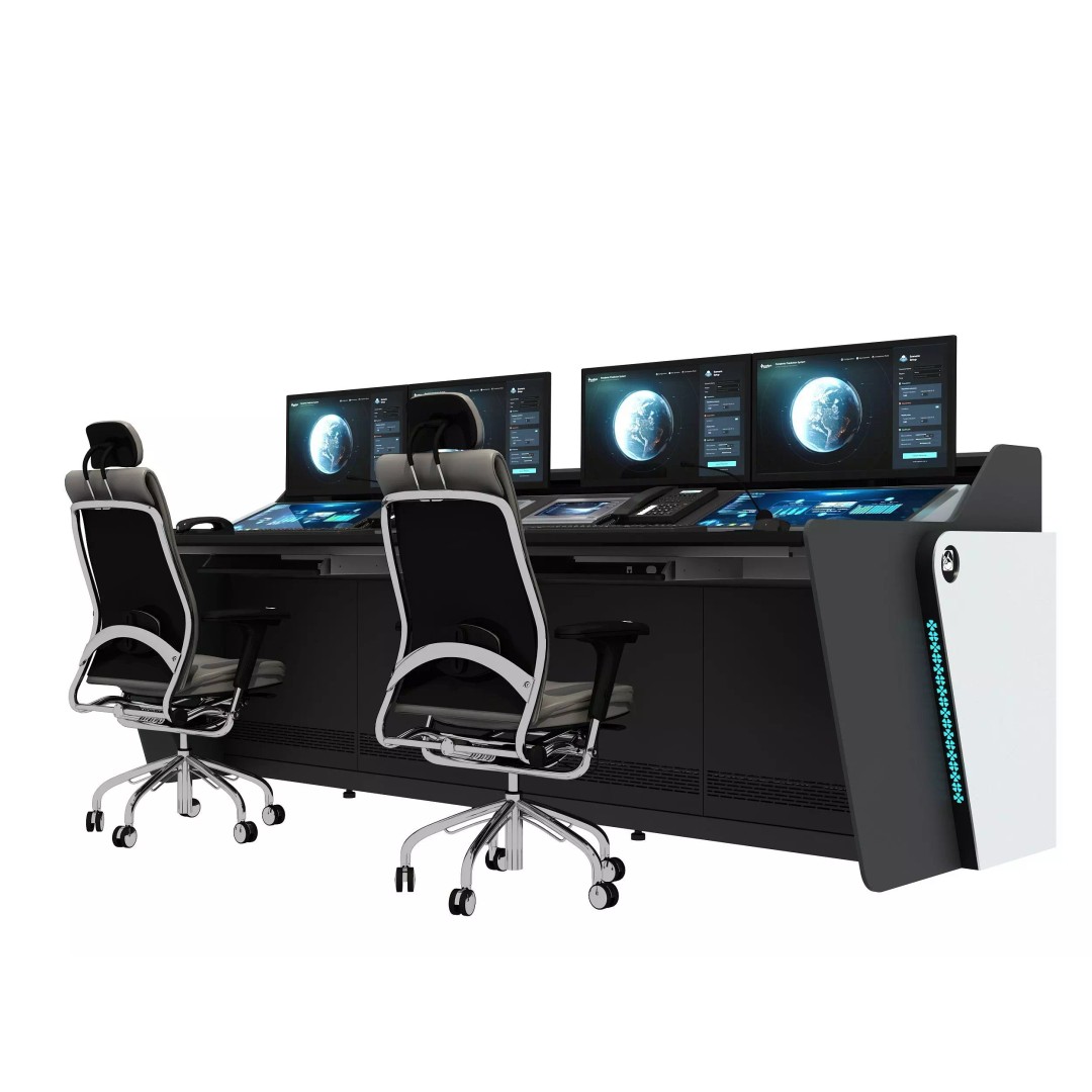 Control Room Desk 3D Model – Low Poly Game Asset, FBX & OBJ - View 3