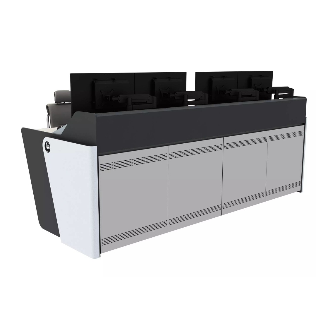 Control Room Desk 3D Model – Low Poly Game Asset, FBX & OBJ - View 6