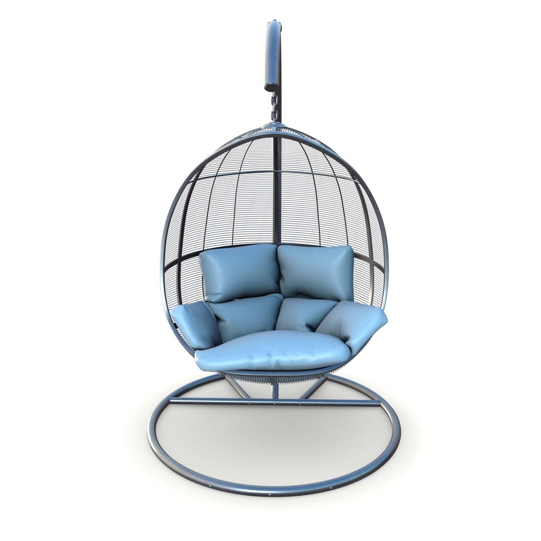 Swing Chair 3D Model – Low Poly Outdoor Furniture, FBX, Blender - View 5