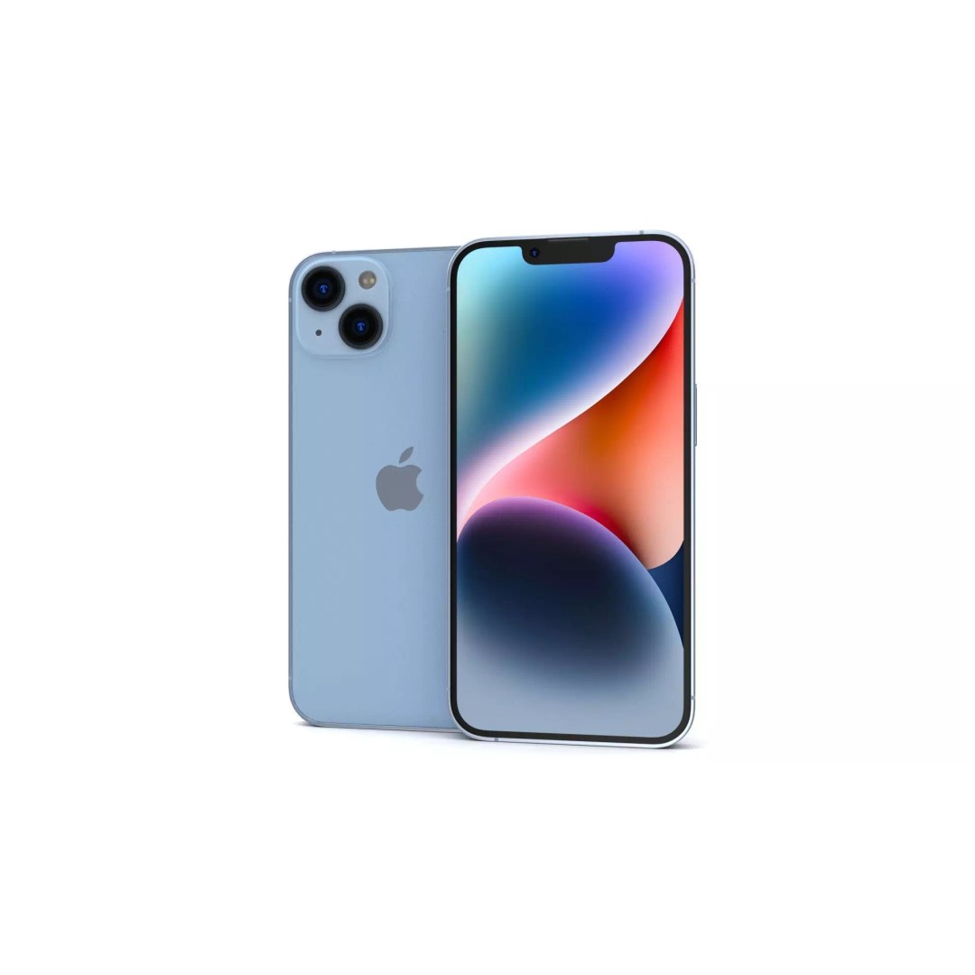 Apple iPhone 14 Blue 3D Model – High Poly Game-Ready Asset, FBX - View 2