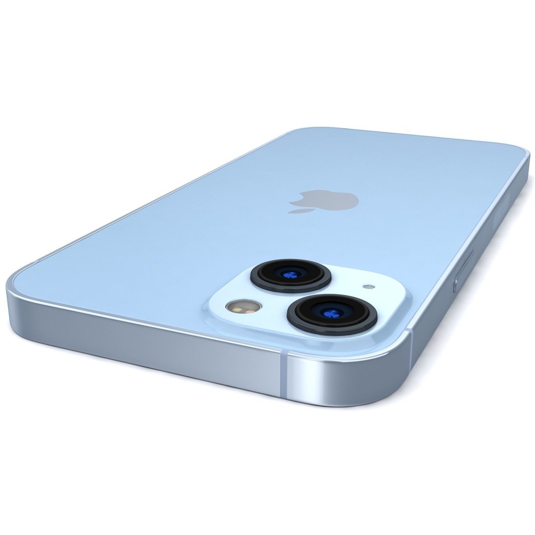 Apple iPhone 14 Blue 3D Model – High Poly Game-Ready Asset, FBX - View 7