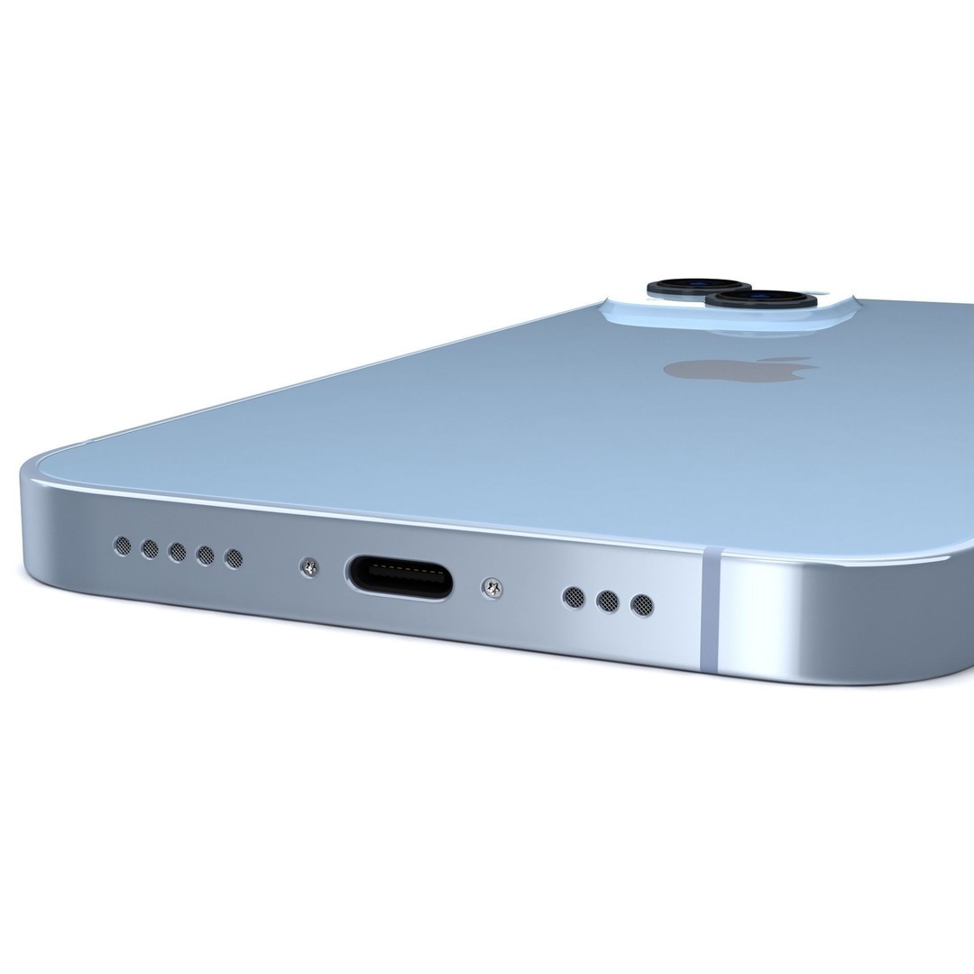 Apple iPhone 14 Blue 3D Model – High Poly Game-Ready Asset, FBX - View 8